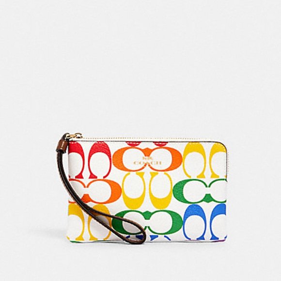 Coach Handbags - 🌈CORNER ZIP WRISTLET IN RAINBOW SIGNATURE CANVAS Coach Handbags - 🌈CORNER ZIP WRISTLET IN RAINBOW SIGNATURE CANVAS